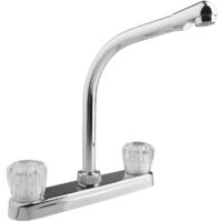 Dura Faucet RV Kitchen Faucet, High Arc, Dual Knob, Silver