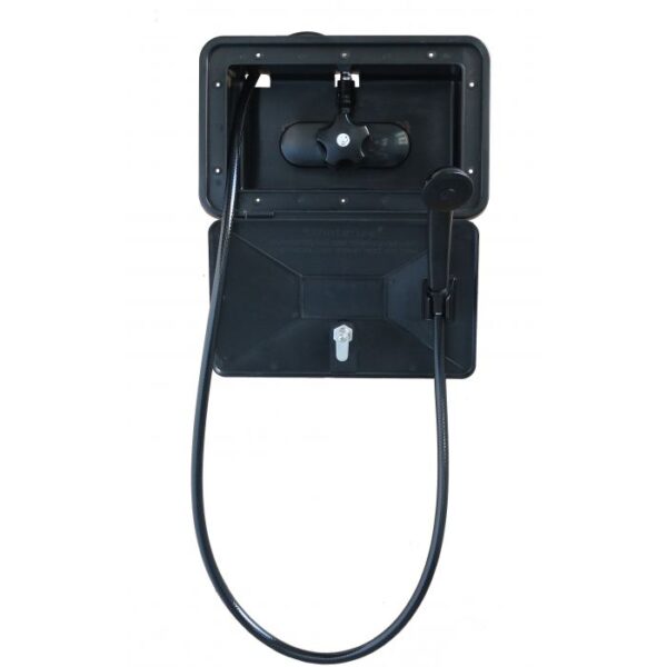 Empire Exterior Shower Kit, Hand-Held Head, Black, 13-11/16" x 8-5/8", with 4.9-ft Hose
