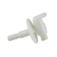 JR Products Drain Petcock, White, Barbed, 3/8 to 1/2 Inch