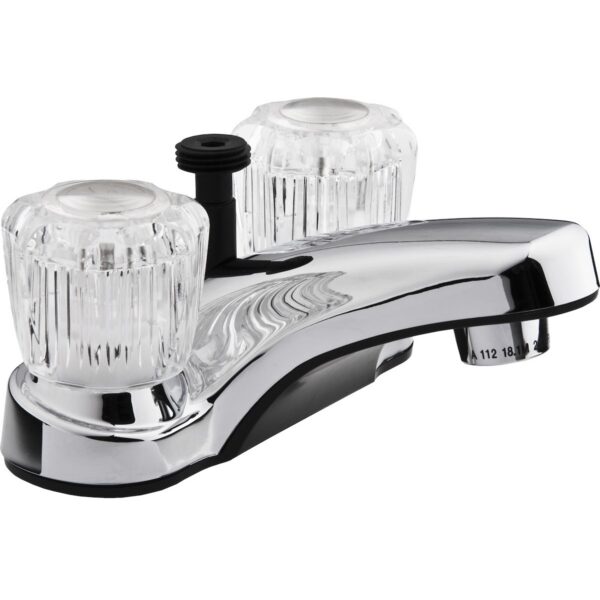 Dura Faucet 2-Handle Bathroom Faucet, Chrome Plated, 4-Inch Deck Mount