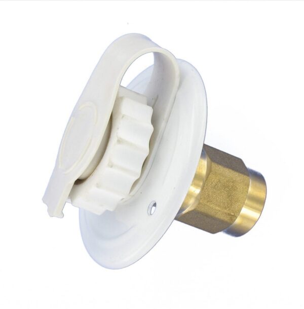 Valterra Fresh Water Inlet, White, 1/2-inch Female Threads