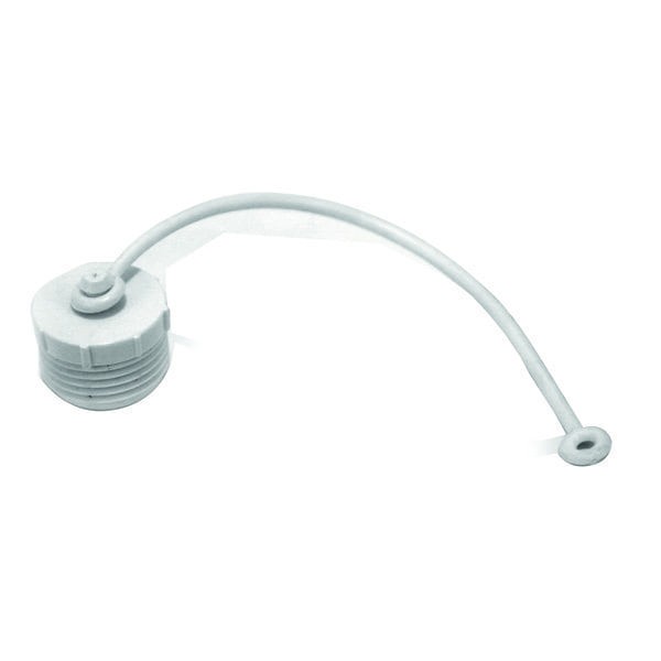 Valterra Fresh Water Inlet Cap, White, Twist-On with Lanyard