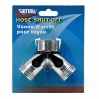 Valterra Double Hose Connector with Shut-Off Valve, Metal, 3/4 Inch
