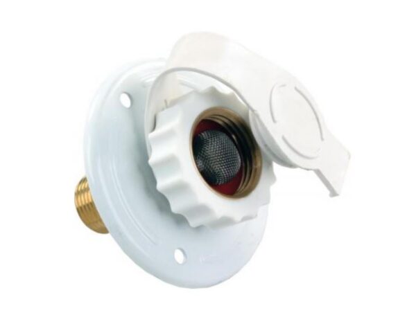 JR Products Fresh Water Inlet, Surface Mount, White