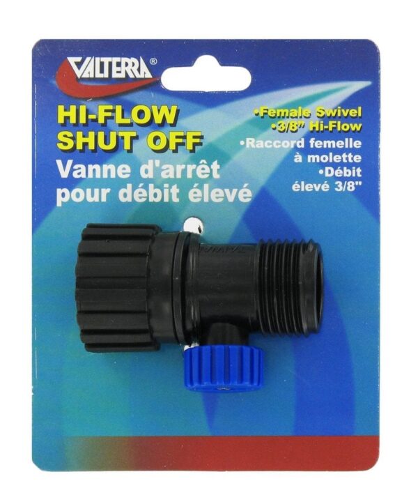Valterra Hi-Flow Fresh Water Connector, 3/4 Inch with Shut-Off Valve