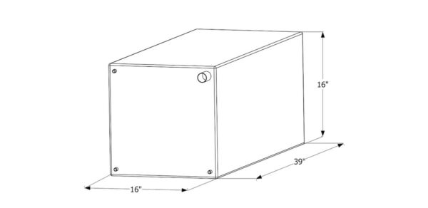 Icon 40-Gallon Fresh Water Tank, Rectangular, 16 x 39 x 16 Inches, White