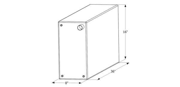 Icon 20-Gallon Slim Fresh Water Tank, Rectangular, 8 x 36 x 16 Inches, White