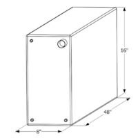 Icon 25-Gallon Fresh Water Tank, Rectangular, 8 x 48 x 16 Inches, White