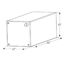 Icon 20-Gallon Fresh Water Tank, Rectangular, 12 x 32 x 12 Inches, White