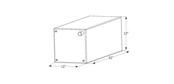 Icon 20-Gallon Fresh Water Tank, Rectangular, 12 x 32 x 12 Inches, White