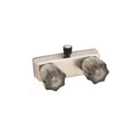 Empire 2-Valve Shower Control, White Body with Clear Knob, 4 inch Centre