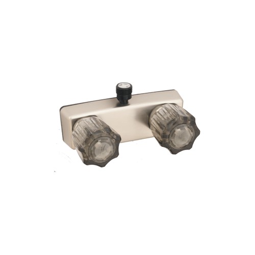 Empire 2-Valve Shower Control, White Body with Clear Knob, 4 inch Centre