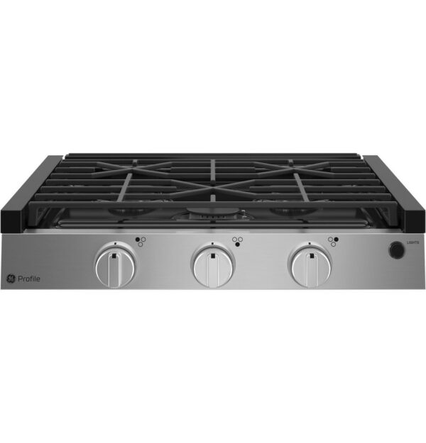 GE 21.5 Inch Drop-In Propane Cooktop, 3 Burner, 8000 BTU Front