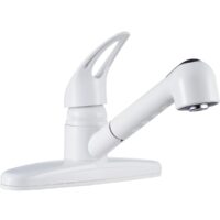 Dura Faucet Pull-Out Kitchen Faucet, 8 Inch, White