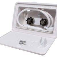 Phoenix Products Exterior Quick Shower, Hand-Held, White with Lock