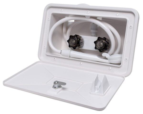 Phoenix Products Exterior Quick Shower, Hand-Held, White with Lock