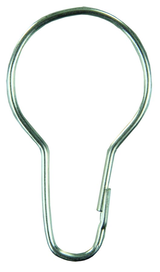 JR Products Zinc-Plated Shower Curtain Rings, Silver, Snap Closure, Pack of 12