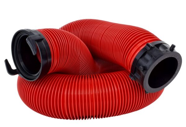 Valterra 10 Foot Sewer Hose, 3 Inch, Red, 18 Mil Vinyl with EZ Coupler