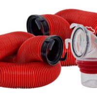 Valterra 20 Foot Sewer Hose, 3 Inch, Red, 18 Mil Vinyl with EZ Coupler