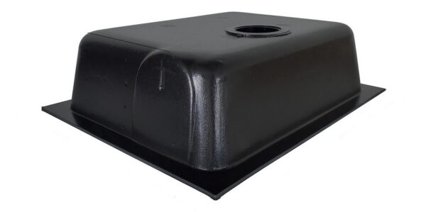 Icon Waste Holding Tank, 8 Gallon, Black, Bottom Drain, Flange Mount