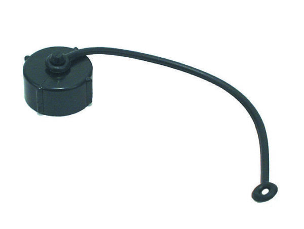 Valterra 3/4-inch Female Sewer Cap with Tether Strap, Black