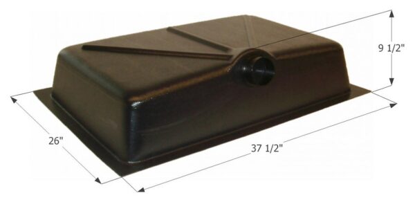 Icon 26-Gallon Waste Holding Tank, ABS Plastic, Side Drain, Black