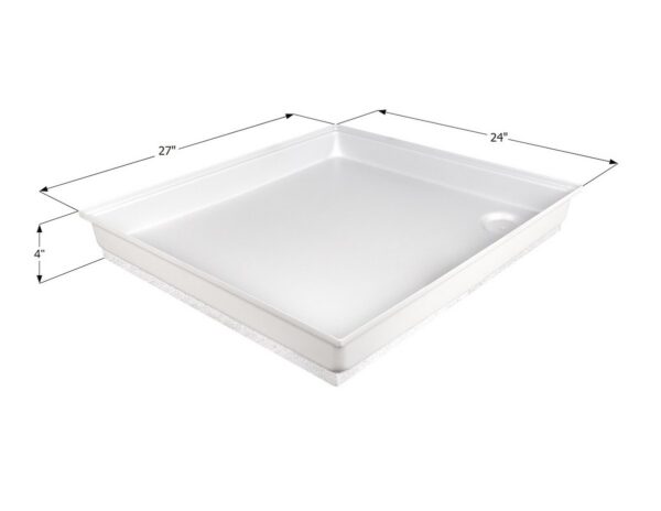 Icon RV Shower Pan, 27x24 Inches, Rectangular, Polar White