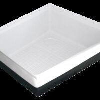 Icon RV Shower Pan, 24 Inch, Asymmetrical, Polar White