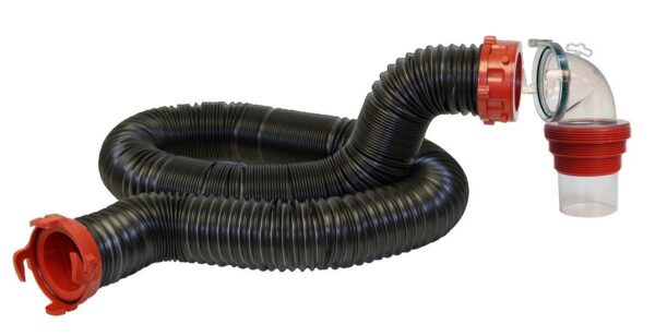 Valterra 3 Inch Sewer Hose, 15 Feet Extended with Rotating Fittings