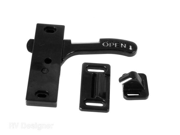 RV Designer Screen Door Latch Black Right-Hand