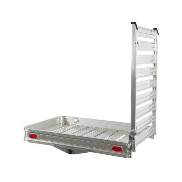 Husky Towing Aluminium Wheelchair Cargo Carrier, 2-Inch Hitch, 500 lb, Silver
