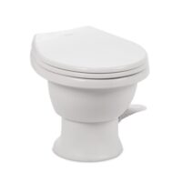 Dometic Low-Profile RV Toilet, White Porcelain, Pedal Pump, 13-1/2 Inch