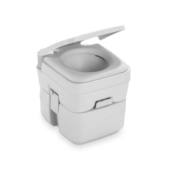 Dometic SaniPottie 966 Portable Toilet, Silver, Bellows Pump, 5-Gallon