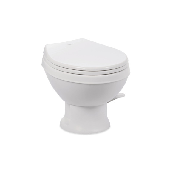 Dometic 401 Essential RV Toilet, White, 13-1/2 Inch Seat, Pedal Pump