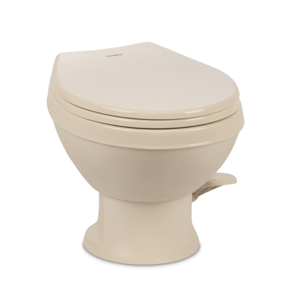 Dometic 401 Essential RV Toilet, Bone, 13-1/2 Inch Seat, Pedal Pump