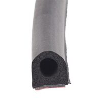 AP Products Non-Ribbed D-Seal Weather Stripping 3/4 in x 3/4 in, Black, 50 ft