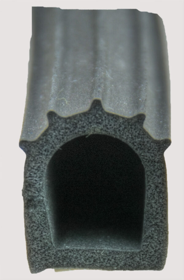AP Products Ribbed D-Seal Weather Stripping 1 in x 1 in, Black, 50 ft