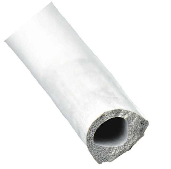 AP Products Non-Ribbed D-Seal Weather Stripping 1/2 in x 3/8 in, White, 50 ft