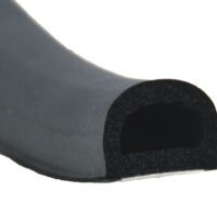 AP Products Non-Ribbed D-Seal Weather Stripping 3/4 in x 1/2 in, Black, 50 ft