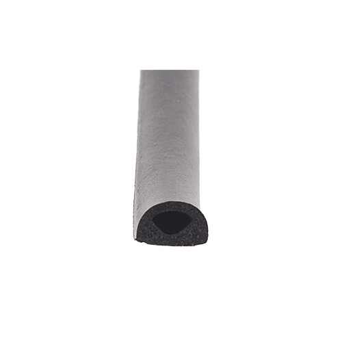 AP Products Non-Ribbed D Seal Weather Stripping, 1/2" x 3/8", Black, 50 Feet