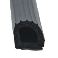 AP Products Ribbed D Seal Weather Stripping, 1" x 1", Black, 50 Feet