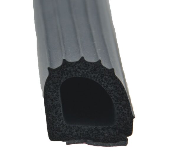 AP Products Ribbed D Seal Weather Stripping, 1" x 1", Black, 50 Feet