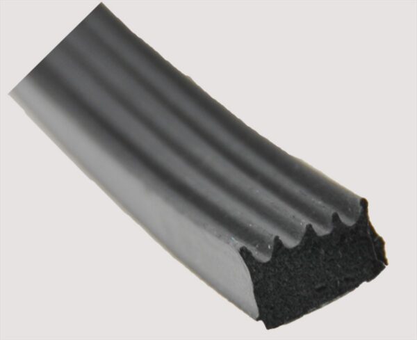 AP Products Ribbed Vinyl Foam Weather Stripping, 5/8" x 3/8", Black, 50 Feet