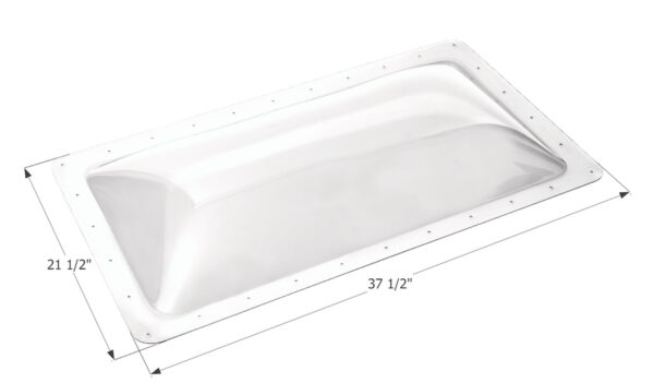 Icon Rectangular Skylight Dome, Clear Polycarbonate, 33.5 x 17.5 Inch Opening