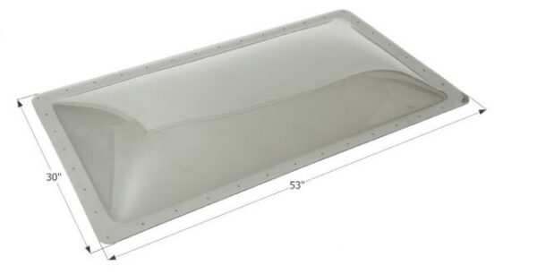 Icon Large Rectangular Skylight Dome, Clear Polycarbonate, 49 x 26 Inch Opening