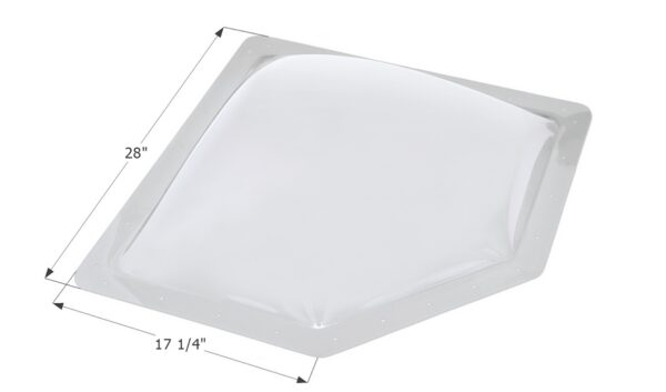 Icon Neo Angle Skylight Dome, White Polycarbonate, 24 x 14.25 Inch Opening