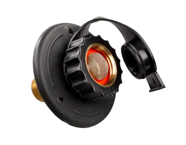 JR Products Fresh Water Inlet, Surface Mount, Black, 1/2 inch Female Outlet with Check Valve