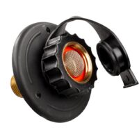 JR Products Fresh Water Inlet, Surface Mount, Black, 1/2 inch Male Outlet with Check Valve