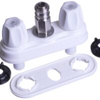 B&B Molders Exterior Faucet, 4-Inch Deck Mount, White