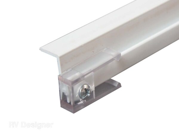 RV Designer 45-inch Internal Curtain Slide Track, White Plastic